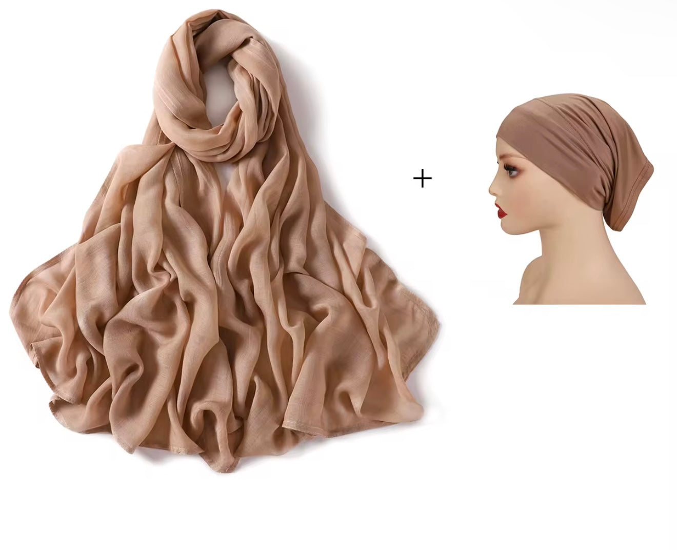 Modal Hijab + Undercap - Nude
