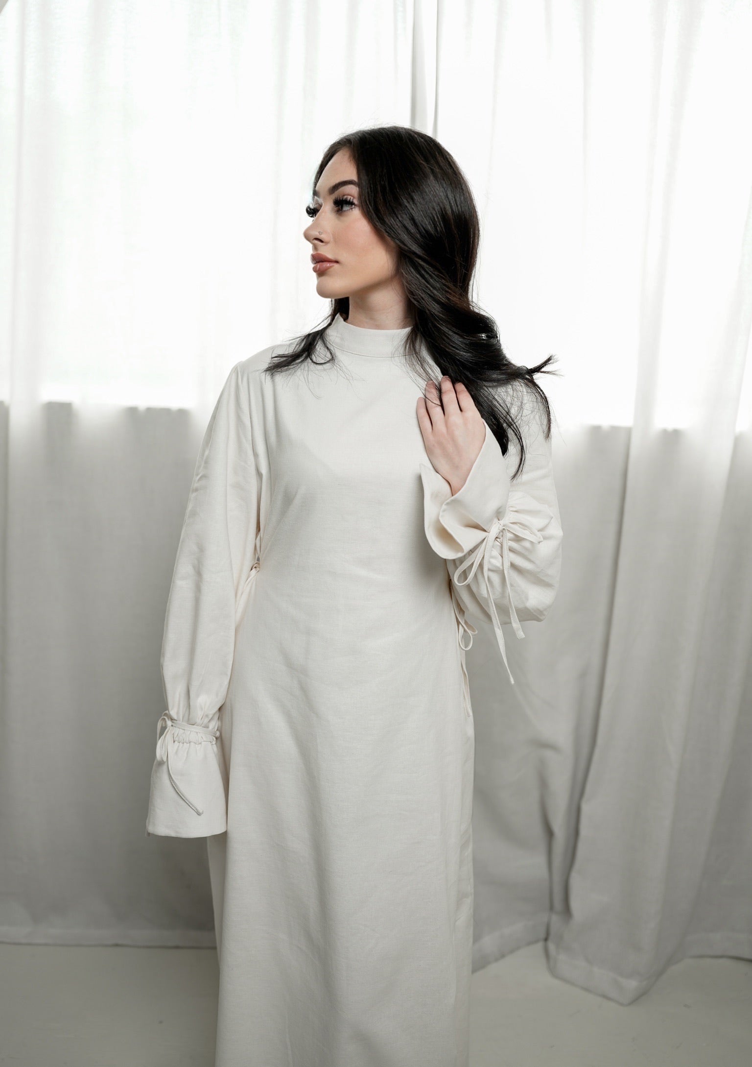 Tie Dress - Beige