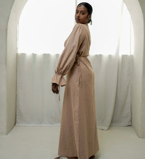 Tie dress-Sand Dune