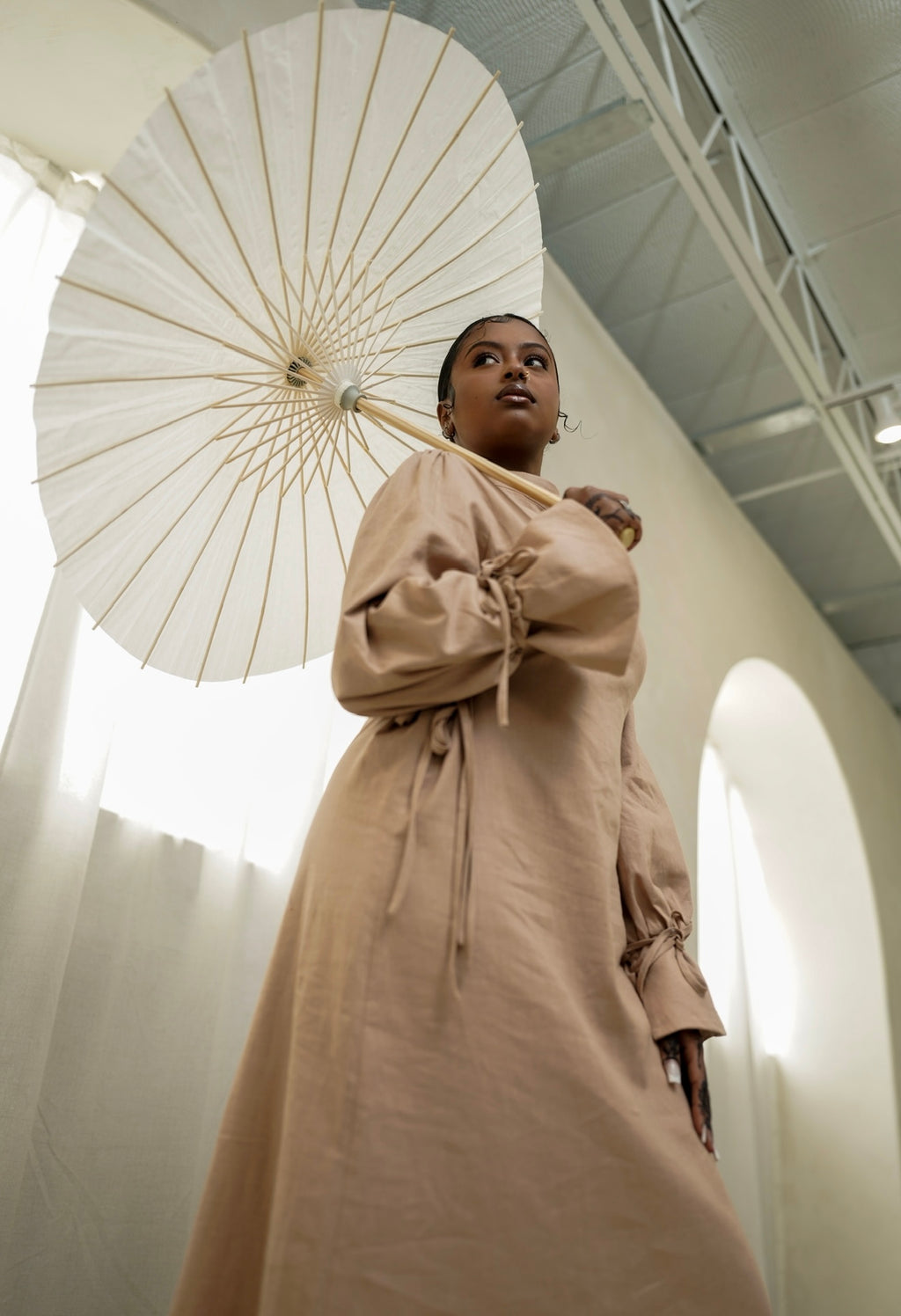 Tie dress-Sand Dune