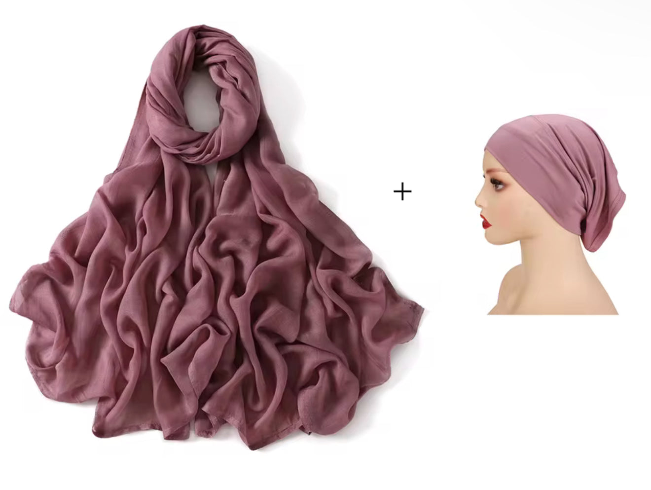 Modal Hijab + Undercap - Mauve