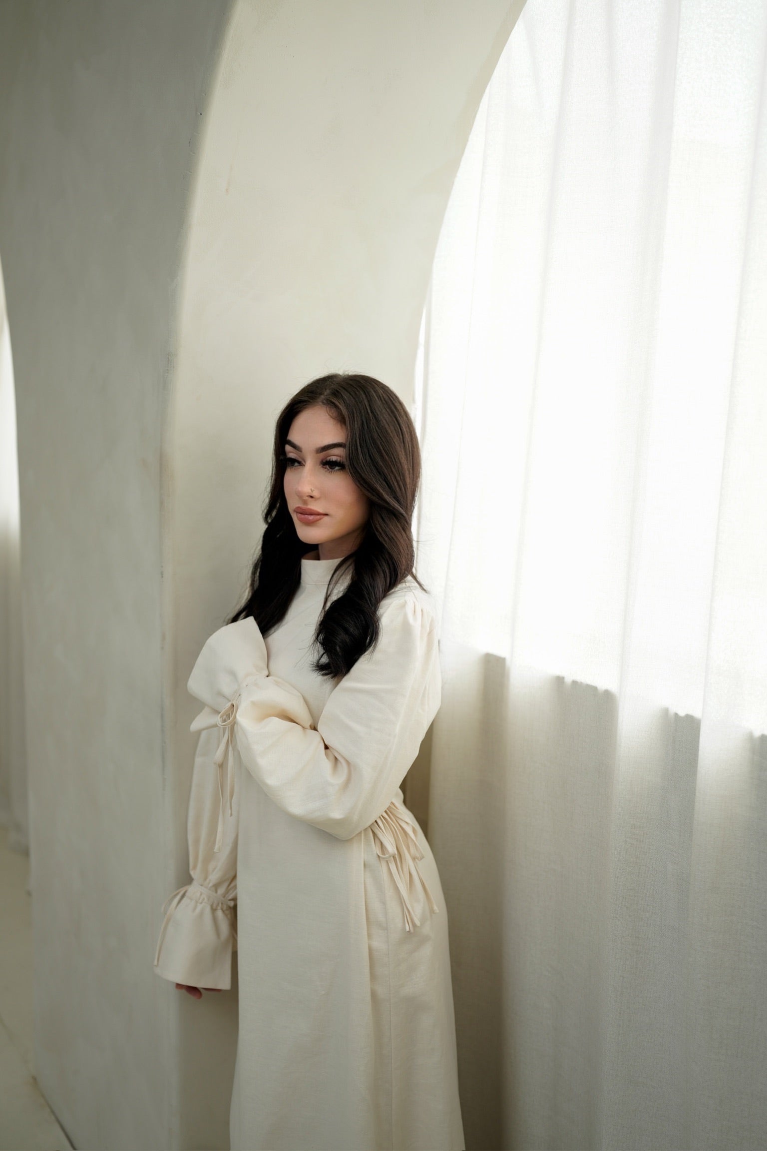 Tie Dress - Beige
