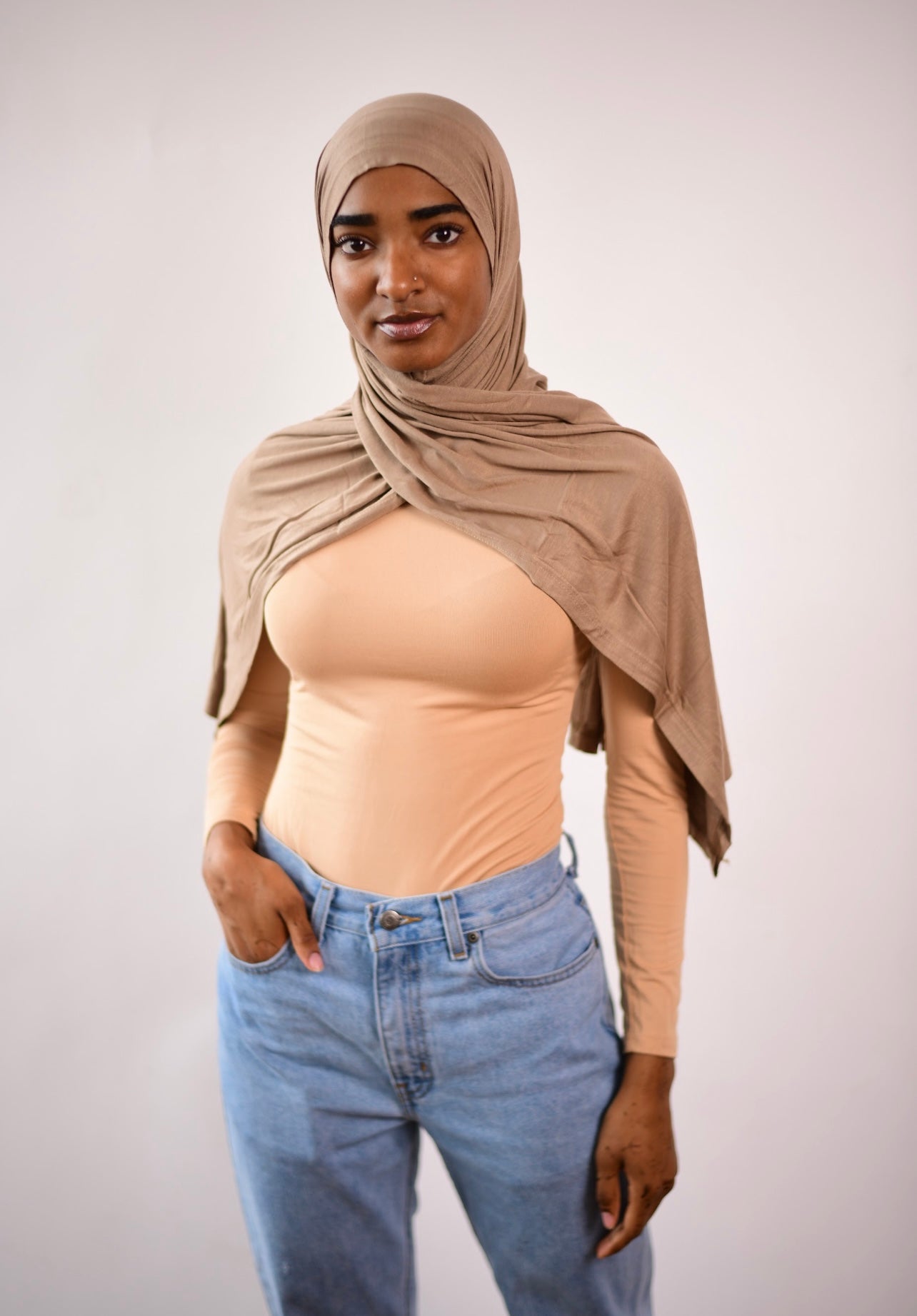 Premium Jersey Hijab- Café