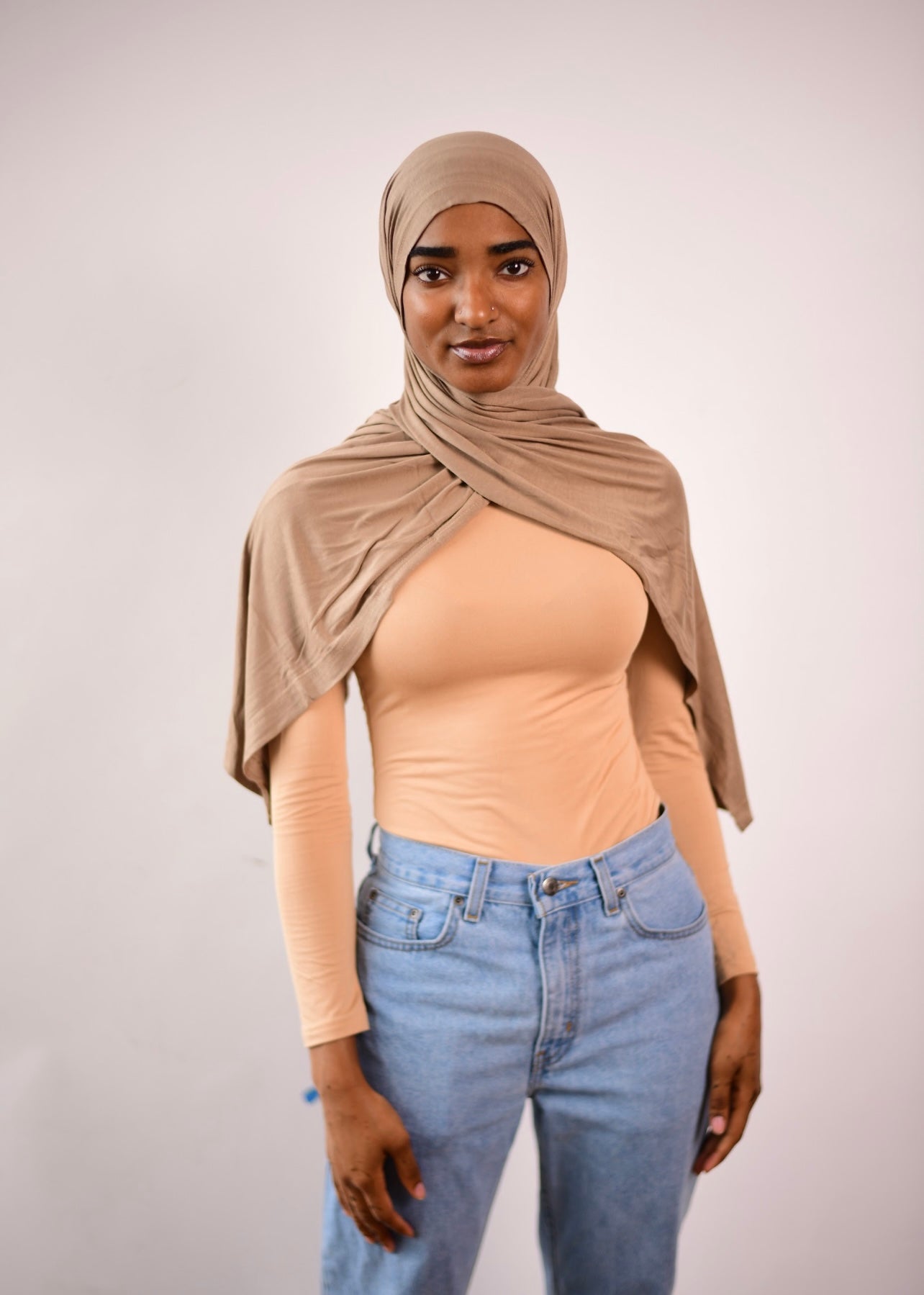 Premium Jersey Hijab- Café