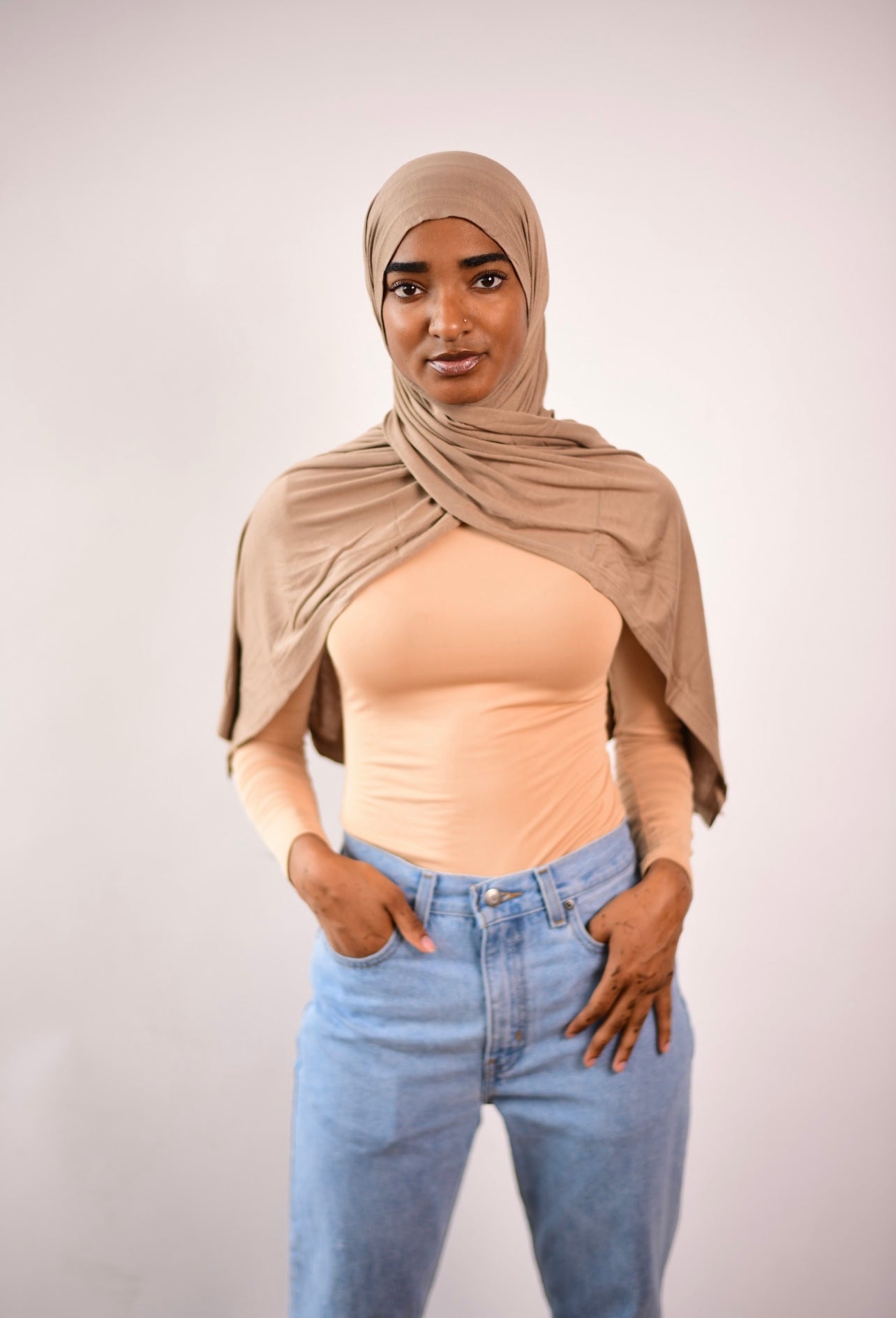 Premium Jersey Hijab- Café